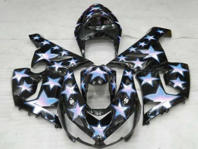 Purchase 2005-2006 Black Blue White Star Kawasaki ZX6R Motorcycle Fairings UK