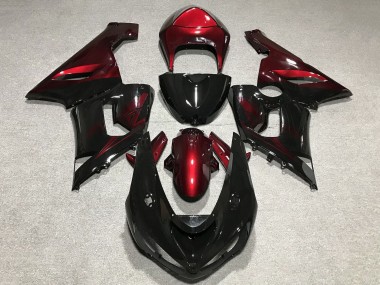 Purchase 2005-2006 Red Glossy Black Kawasaki ZX6R Motorcycle Fairings UK