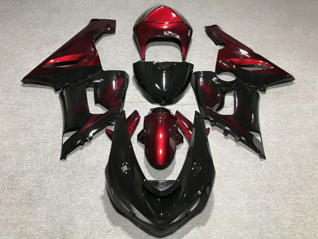 Purchase 2005-2006 Red Glossy Black Kawasaki ZX6R Motorcycle Fairings UK