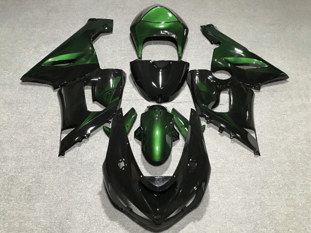 Purchase 2005-2006 Green Glossy Black Kawasaki ZX6R Motorcycle Fairings UK