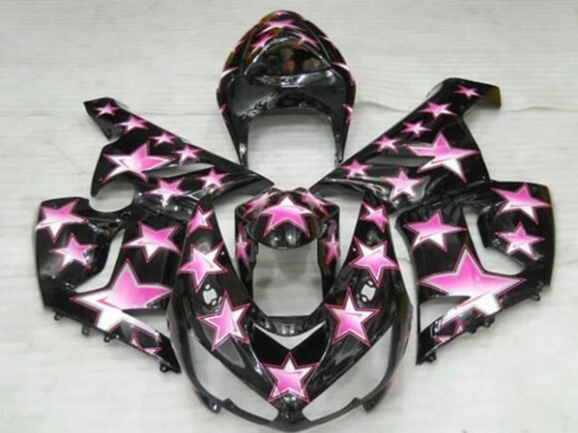 Purchase 2005-2006 Black Pink Star Kawasaki ZX6R Motorcycle Fairings UK