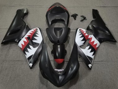 Purchase 2005-2006 Matte Black White Red Shark Kawasaki ZX6R Motorcycle Fairings UK