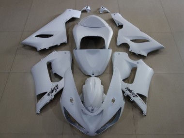 Purchase 2005-2006 Matte White Kawasaki ZX6R Motorcycle Fairings UK
