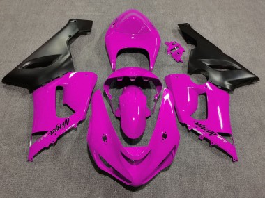 Purchase 2005-2006 Pink Matte Black Kawasaki ZX6R Motorcycle Fairings UK