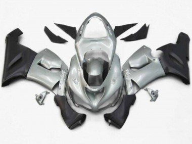 Purchase 2005-2006 Silver Matte Black Kawasaki ZX6R Motorcycle Fairings UK