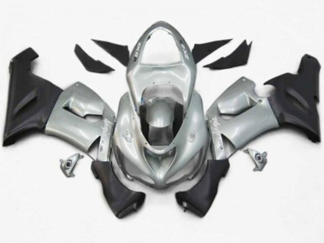 Purchase 2005-2006 Silver Matte Black Kawasaki ZX6R Motorcycle Fairings UK