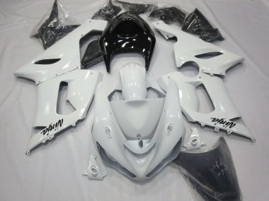 Purchase 2005-2006 White Black Kawasaki ZX6R Motorcycle Fairings UK