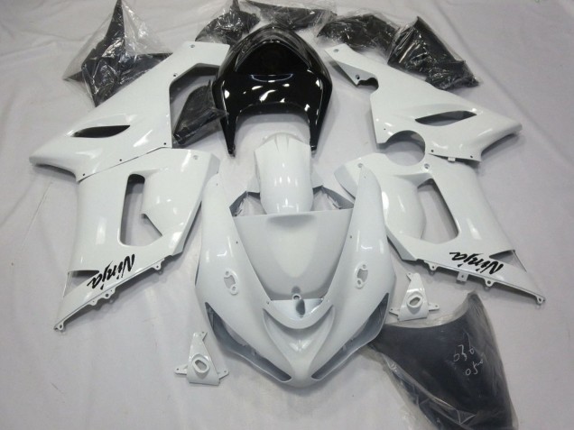 Purchase 2005-2006 White Black Kawasaki ZX6R Motorcycle Fairings UK