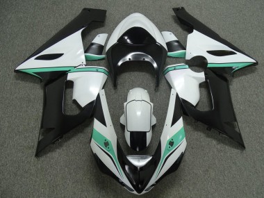 Purchase 2005-2006 White Black Green Kawasaki ZX6R Motorcycle Fairings UK