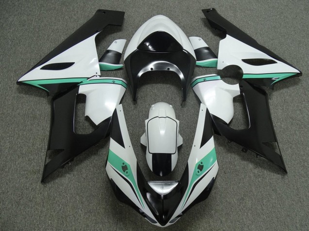 Purchase 2005-2006 White Black Green Kawasaki ZX6R Motorcycle Fairings UK