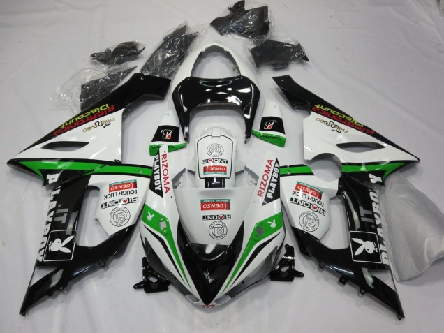 Purchase 2005-2006 White Black Green Red Rizoma Playboy Kawasaki ZX6R Motorcycle Fairings UK