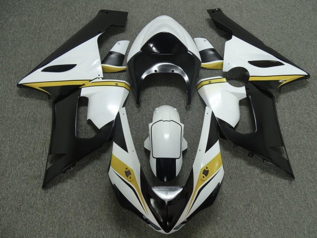 Purchase 2005-2006 White Black Yellow Kawasaki ZX6R Motorcycle Fairings UK