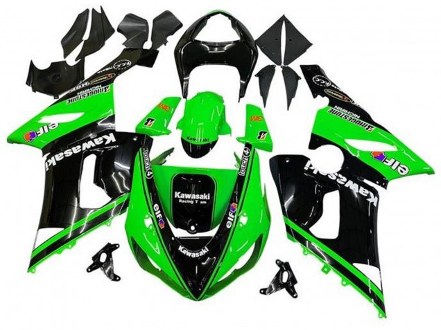 Purchase 2005-2006 Glossy Black Green White Elf Touch4 Bridgestone Kawasaki ZX6R Motorcycle Fairings UK