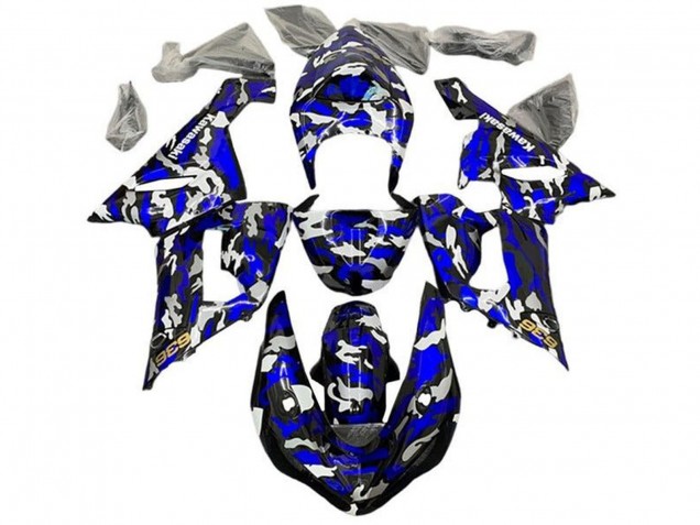 Purchase 2005-2006 Blue Camouflage Kawasaki ZX6R Motorcycle Fairings UK