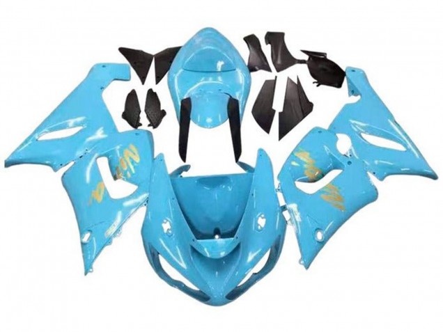 Purchase 2005-2006 Light Blue Gold Kawasaki ZX6R Motorcycle Fairings UK