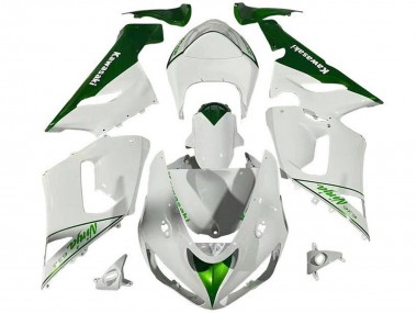 Purchase 2005-2006 White Green Kawasaki ZX6R Motorcycle Fairings UK