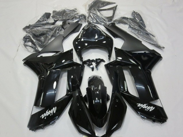 Purchase 2007-2008 Glossy Black Matte Black White Decals Kawasaki ZX6R Motorcycle Fairings UK