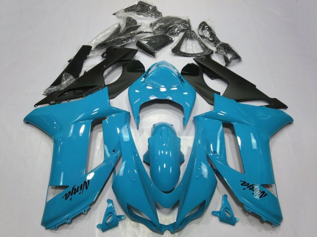 Purchase 2007-2008 Blue Black Kawasaki ZX6R Motorcycle Fairings UK