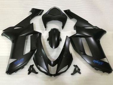 Purchase 2007-2008 Matte Black Blue Ninja Kawasaki ZX6R Motorcycle Fairings UK