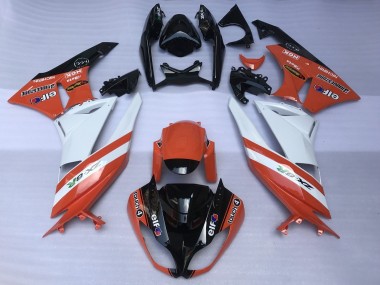 Purchase 2007-2008 Orange White Black Kawasaki ZX6R Motorcycle Fairings UK