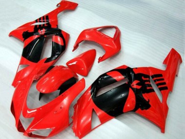 Purchase 2007-2008 Red Black Skull Kawasaki ZX6R Motorcycle Fairings UK