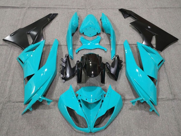 Purchase 2007-2008 Turquoise Blue Black Matte Black Kawasaki ZX6R Motorcycle Fairings UK