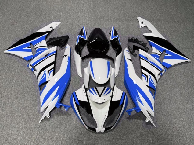 Purchase 2007-2008 White Blue Black Kawasaki ZX6R Motorcycle Fairings UK