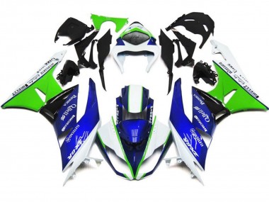 Purchase 2007-2008 White Blue Green Black Kawasaki ZX6R Motorcycle Fairings UK