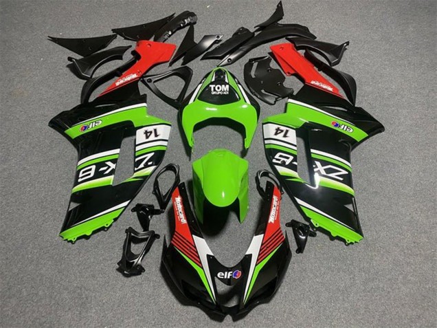 Purchase 2007-2008 Black Green White Red Kawasaki ZX6R Motorcycle Fairings UK