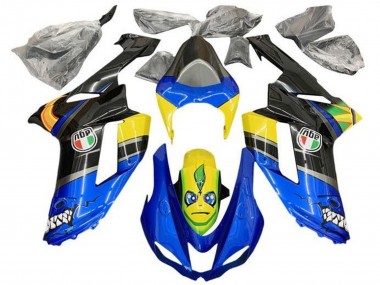Purchase 2007-2008 Blue Black Yellow Shark Kawasaki ZX6R Motorcycle Fairings UK