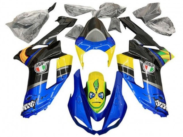Purchase 2007-2008 Blue Black Yellow Shark Kawasaki ZX6R Motorcycle Fairings UK