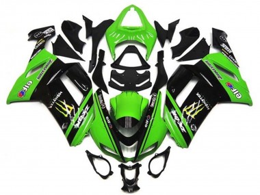 Purchase 2007-2008 Green Black Monster Elf Kawasaki ZX6R Motorcycle Fairings UK