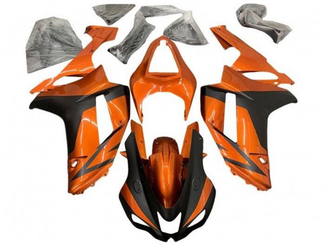 Purchase 2007-2008 Orange Matte Black Kawasaki ZX6R Motorcycle Fairings UK