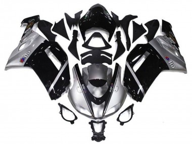 Purchase 2007-2008 Silver Black Elf Kawasaki ZX6R Motorcycle Fairings UK