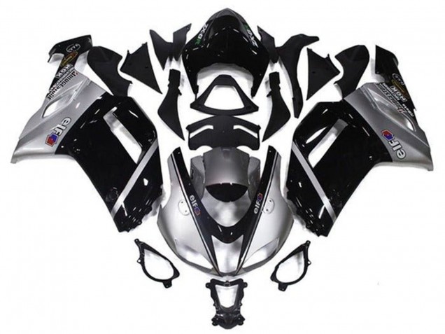 Purchase 2007-2008 Silver Black Elf Kawasaki ZX6R Motorcycle Fairings UK