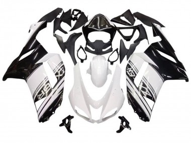 Purchase 2007-2008 White Black Silver Stripe Kawasaki ZX6R Motorcycle Fairings UK