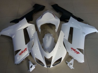 Purchase 2007-2008 White Red Kawasaki ZX6R Motorcycle Fairings UK