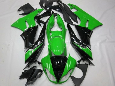 Purchase 2009-2012 Green Glossy Black White Kawasaki ZX6R Motorcycle Fairings UK
