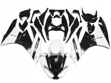 Purchase 2009-2012 White Glossy Black Kawasaki ZX6R Motorcycle Fairings UK