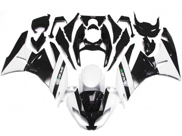 Purchase 2009-2012 White Glossy Black Kawasaki ZX6R Motorcycle Fairings UK