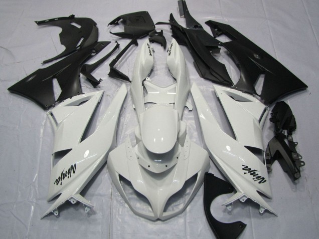 Purchase 2009-2012 White Matte Black Kawasaki ZX6R Motorcycle Fairings UK