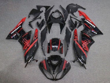 Purchase 2009-2012 Glossy Black Red Monster Kawasaki ZX6R Motorcycle Fairings UK
