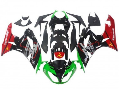 Purchase 2009-2012 Green Glossy Black Red Kawasaki ZX6R Motorcycle Fairings UK