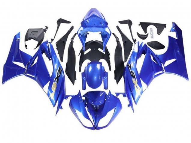 Purchase 2009-2012 Blue Black Gold Kawasaki ZX6R Motorcycle Fairings UK