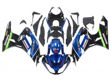 Purchase 2009-2012 Blue Glossy Black Red Green Kawasaki ZX6R Motorcycle Fairings UK