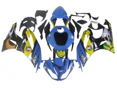 Purchase 2009-2012 Blue Yellow Shark Kawasaki ZX6R Motorcycle Fairings UK