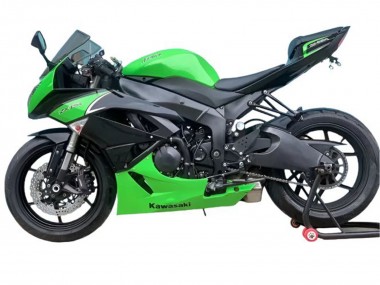 Purchase 2009-2012 Green Matte Black Kawasaki ZX6R Motorcycle Fairings UK