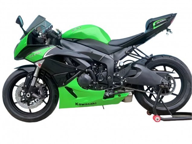 Purchase 2009-2012 Green Matte Black Kawasaki ZX6R Motorcycle Fairings UK
