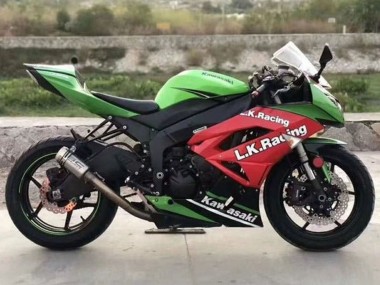 Purchase 2009-2012 Green Red Black White L.K. Racing Kawasaki ZX6R Motorcycle Fairings UK