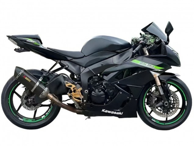 Purchase 2009-2012 Matte Black Green Kawasaki ZX6R Motorcycle Fairings UK